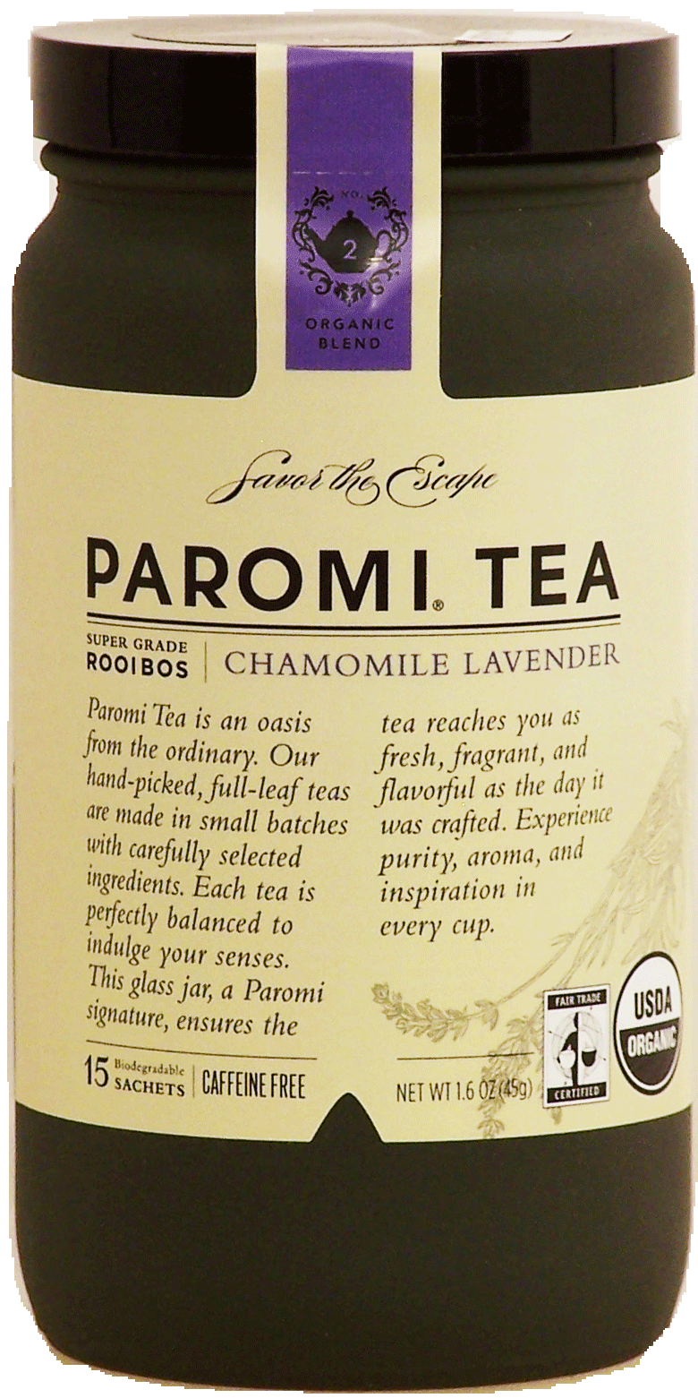 Paromi Tea  chamomile lavender super grade rooibos tea, caffeine free, 15-sachets Full-Size Picture